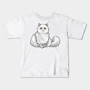 Cat - British Longhair - White Kids T-Shirt